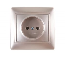Розетка Smartbuy 1-местная без заземления 10А шампань, Венера SBE-01c-10-S1-N-c 