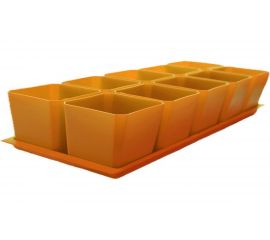 Набор горшков для рассады Пеликан 10 шт. 0330 Оранжевый 