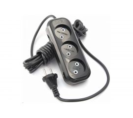 Сетевой удлинитель, черный У3-О-03 3-местный б/з, 250В, 10А, 3м LUX 4606400418948 