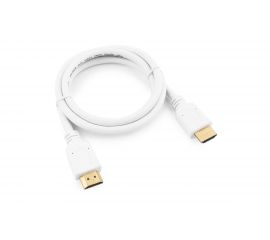 Кабель Cablexpert HDMI 1м v2.0 19M/19M белый позол.разъемы экран пакет CC-HDMI4-W-1M 