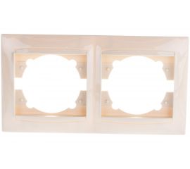 Двухпостовая горизонтальная рамка, слоновая кость TDM Лама SQ1815-0130 