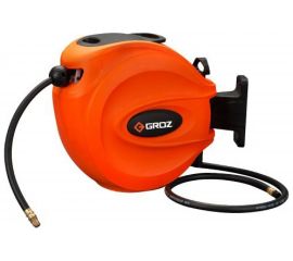 Катушка со шлангом из вулканизированной резины армированные с фитингами 15 м воздух/вода GROZ GR47940 