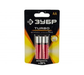 Ще��очная батарейка Зубр 1.5 В, тип АА, 2 шт, Turbo 59213-2C_z01 