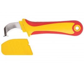 Изолированный нож FIT 1000 В с пяткой, нержавеющая сталь, 170 мм, лезвие 37 мм, прорезиненная ручка 10604 