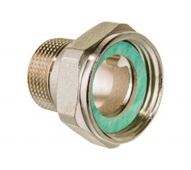 Соединение с накидной гайкой Uni-Fitt НВ 3/4""x1"", с плоской прокладкой, никелированное 624N3400 