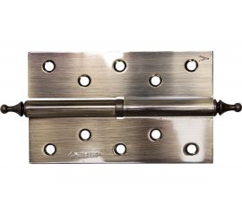 Дверная разъемная петля Зубр Эксперт 1 подшипник цвет старая латунь AB левая с крепежом 125x75x2.5 мм 2 шт. 37605-125-5L 