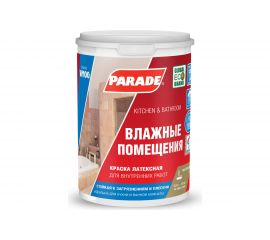 Краска латексная PARADE W100 влажные помещения база А 0,9 л Россия Лк-00003460 