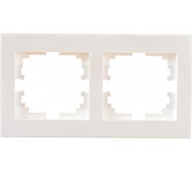 Двухместная горизонтальная рамка LEZARD RAIN б/ вст жемчужно-белый металлик 703-3030-147 