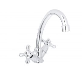 Смеситель для кухни СоюзКран поворотный излив 20 см, керамический кран-буксы 1/2, хром, цинк SK01-T204 567-063 