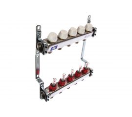 Коллектор из нержавеющей стали с расходомерами 5 вых. STOUT SMS 0917 000005 