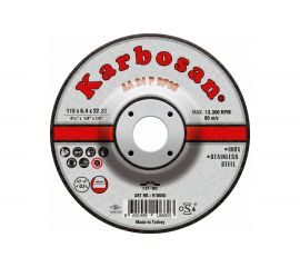 Диск шлифовальный по нержавеющей стали 115х6.4х22 мм INOX Karbosan 10680 