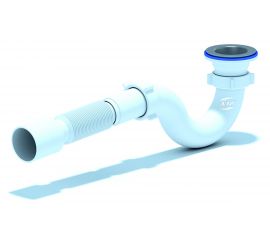 Сифон для поддона АНИ Пласт трубный, 1 1/2 дюйма x 40 мм, гофра, 40х50 мм, нержавеющая сетка E115 025-0104 