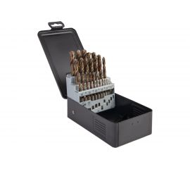Набор сверл по металлу в металлическом кейсе (25 шт; 1-13 мм; шаг 0.5 мм; HSS-Co) WIEDERKRAFT WDK-DC25 