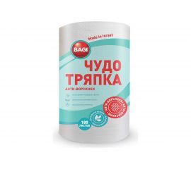 Чудо-тряпка Bagi анти ворсинки 20х20 см, 180 листов в рулоне 1015024150 