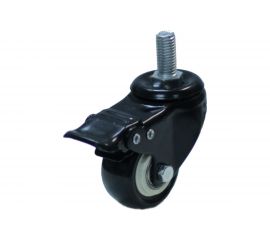 Колесо черная резина болтовое крепление М10 с тормозом 63 мм MFK-TORG 4064063 М10 