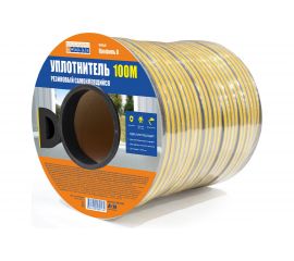 Резиновый уплотнитель 4walls D-профиль 8х9 мм, 100 м, чёрный, 8 шт. 120113 