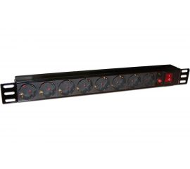 Блок розеток TWT 19 8 шт. Schuko, 10A 250V, без шнура питания PDU19-10A8P 