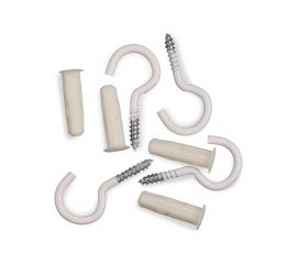 Дюбель ЕВРОПАРТНЕР MULTI 6 + крюк-шуруп, d3,8 х L40 белый, 10 шт. RB2 0152 