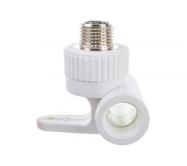 Водорозетка-тройник Blue Ocean полипропиленовая с креплением 20х1/2 НР PPRF/ETTTC(W)-20х1/2" 