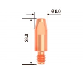 Наконечник контактный ECU (25 шт; 1.4 мм; M6; 28 мм) FUBAG FB.CTM6.28-14 