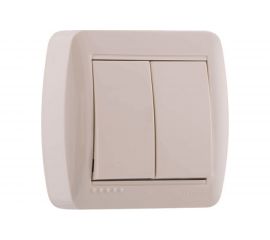 Двойной выключатель Lezard DEMET кремовый 711-0300-101 