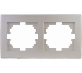 Двухместная горизонтальная рамка LEZARD RAIN крем с бок. вст. 703-0303-147 