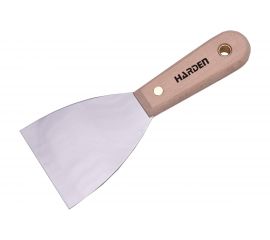 Шпательная лопатка HARDEN стальная с деревянной рукоятью, 100мм 620209 