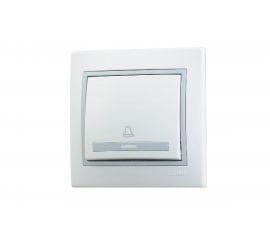 Кнопка звонка Lezard MIRA белый с серой вставкой 701-0215-103 