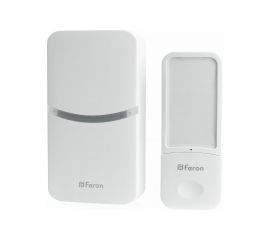 Дверной беспроводной электрический звонок FERON DB-100 звонок IP44 18 мелодий, 230V, белый 41437 