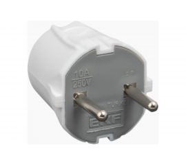 Вилка EKF Proxima прямая, без заземления, белая, 10А, 250 В AVP10-10-r 