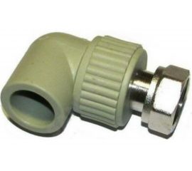 Угольник RTP с накидной гайкой на металлическом штуцере, D32х1 мм, серая 15833 