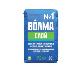 Сухая строительная штукатурная смесь Волма Слой (на гипсовом вяжущем; 30 кг) 30000048 