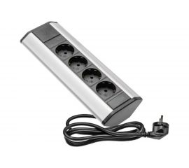 Угловой блок розеток Inrior на 4 EURO розетки, ODEN-04-80 