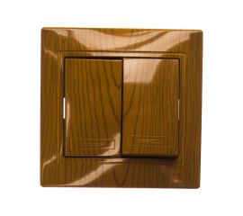 Двойной выключатель Lezard MIRA, ольха, 701-0701-101 