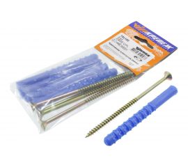 Набор крепления плинтусов VIPкрепеж 10/100 дюбель ежик 4шт/4шт 23020 VIPL 