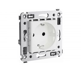 Розетка DKC, Avanti, белое облако, с защитными шторками, в стену, 2PE 4400003 