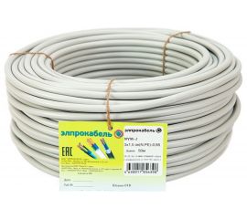Кабель ЭлПроКабель твёрдый круглый NYM-J 3х1,5 50м ГОСТ 4630017856398 