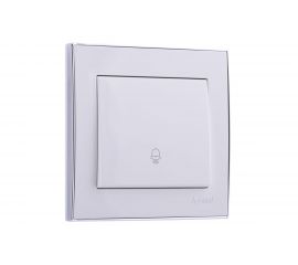 Кнопка звонка LEZARD RAIN белый с бок. вст. хром 703-0225-103 