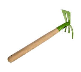 Рыхлитель 3-зубый, загнутый зуб, комбинированный, профиль ""трапеция"",деревянная рукоятка СИБРТЕХ 62341 