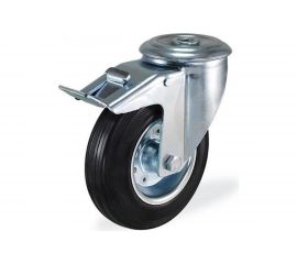 Поворотная колесная опора под болт c тормозом KAMA K-3300-SLS-100-F18 