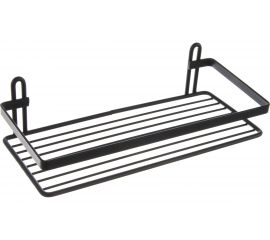 Полка в ванную TEKNO-TEL ES081B прямая, 1 ярус, черный матовый 00-00002893 