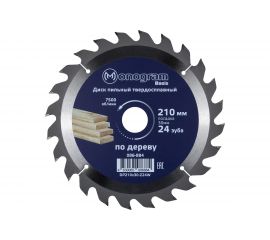Диск пильный твердосплавный Basis (210х30 мм; 24 зуба) MONOGRAM 086-884 