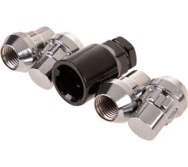 Гайки секретки М14x1.50, 32 мм, конус закр 5 луч 1 кл, хром 006, 4 шт SKYWAY S10702006 