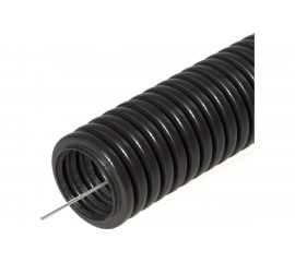 Гофрированная труба Промрукав ПНД легкая 350 Н безгалогенная HF черная с зондом д16 10 м PR02.0120 