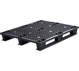 Паллет Тара.ру 1200x1000x160 мм, перфорированный, на полозьях, цв. чёрный 25397 