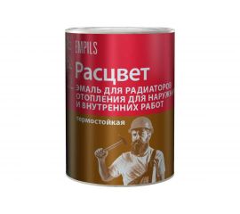 Алкидная эмаль Расцвет для радиаторов отопления, для наружных и внутренних работ, белая, 1 кг 10479 