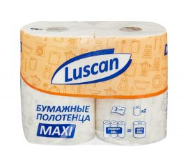 Бумажные полотенца Luscan Maxi 2-слойные, белые, 2 рулона по 35 метров 880887 