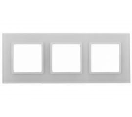 Рамка ЭРА 14-5103-01 на 3 поста, стекло, Elegance, белый+белый Б0034506 