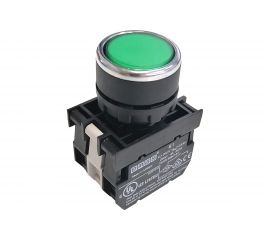 Нажимная кнопка Emas круглая зелёная, 250В AC, 4А, 100-230В AC, 10шт. B1Y2DY 