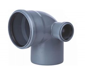 Отвод ООО МультиМирПласт 110/50/87.5 серый, правый ОТВ ВК 110/50/87 ПР 